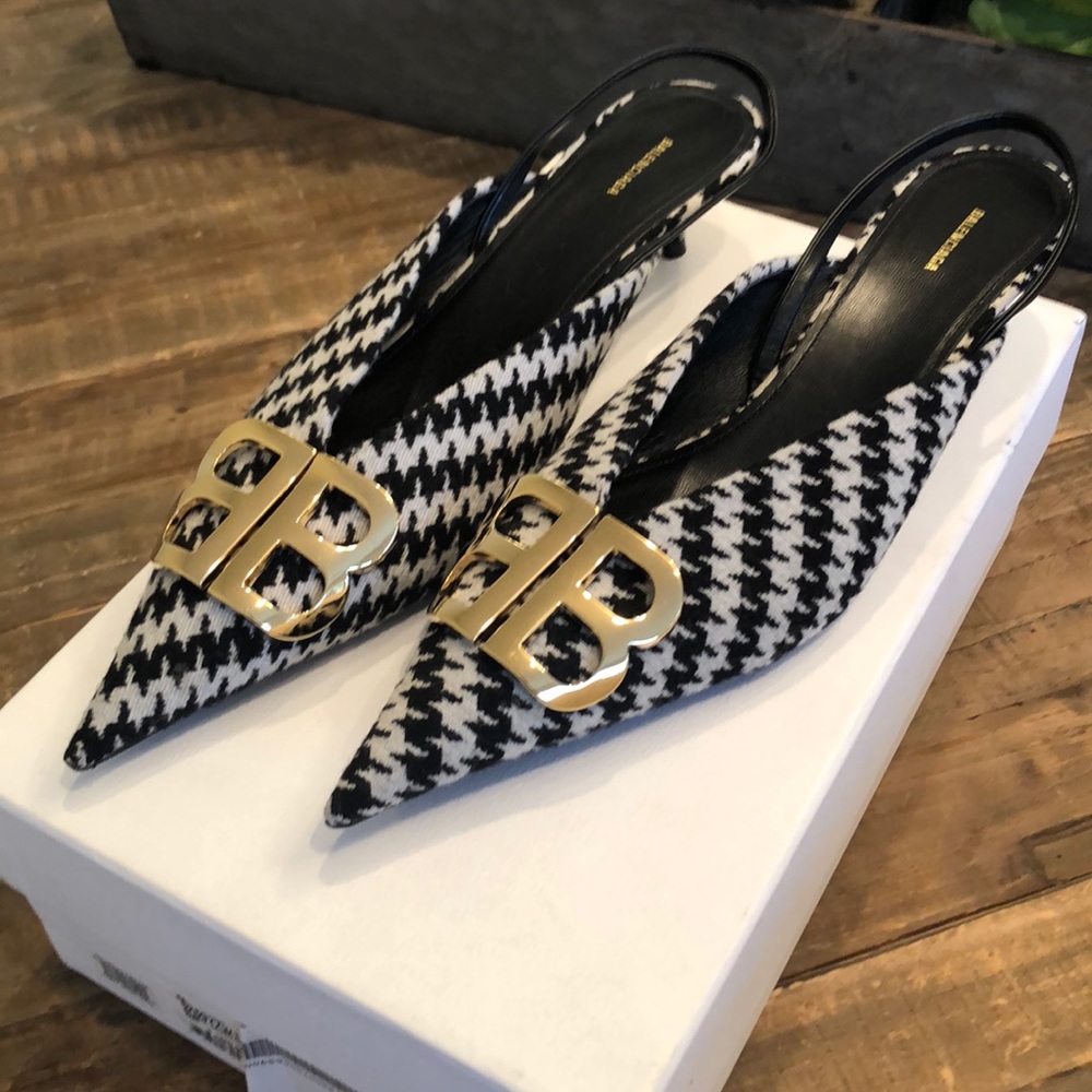 Balenciaga BB Houndstooth Slingback Pump - Picture 4 of 7